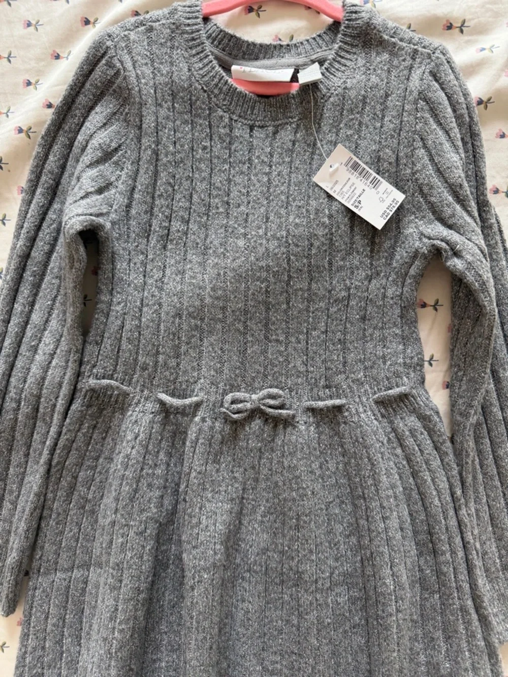 The Children's Place Gray Ribbed Knit Dress with Bow Waist - Picture 3 of 5